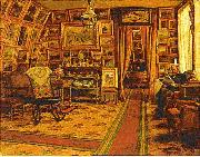 johan krouthen Stiftsbibliotekarie Segersteen i sitt hem oil painting artist